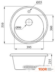 Кухонная мойка БелЭворс TRAFFIC (ЧЕРНЫЙ, БЕЗ СИФОНА) (141021)