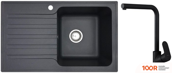 Кухонная мойка БелЭворс STYL R + LIKE F8005022 (ЧЕРНЫЙ) (140979)