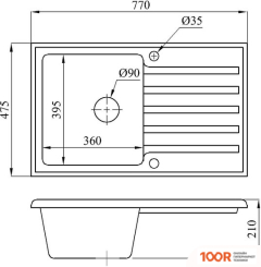 Кухонная мойка БелЭворс STYL R (ОЛОВО) (140969)