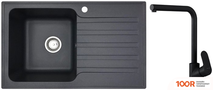 Кухонная мойка БелЭворс STYL L + LIKE F8005022 (ЧЕРНЫЙ) (140959)