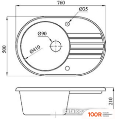 Кухонная мойка БелЭворс RONDO R (ТЕМНО-БЕЖЕВЫЙ, БЕЗ СИФОНА) (140931)