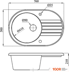 Кухонная мойка БелЭворс RONDO R (БЛЭК, БЕЗ СИФОНА) (140925)