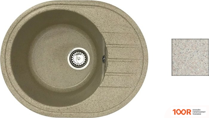 Кухонная мойка БелЭворс NEW LUX R (ТЕМНО-БЕЖЕВЫЙ, БЕЗ СИФОНА) (140852)