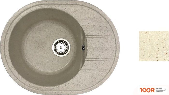 Кухонная мойка БелЭворс NEW LUX R (БЕЖЕВЫЙ, БЕЗ СИФОНА) (140839)