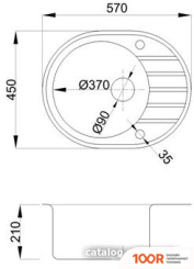 Кухонная мойка БелЭворс NEW LUX L (СЕРЫЙ, БЕЗ СИФОНА) (140825)
