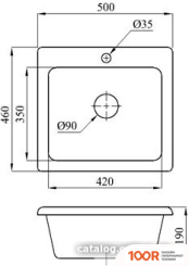 Кухонная мойка БелЭворс MINI (АНТРАЦИТ, БЕЗ СИФОНА) (140801)