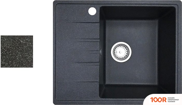 Кухонная мойка БелЭворс MILA R (ЧЕРНЫЙ, БЕЗ СИФОНА) (140797)