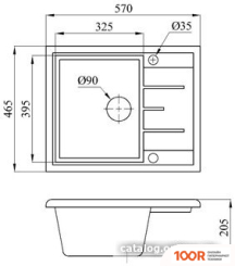 Кухонная мойка БелЭворс MILA R (ЧЕРНЫЙ, БЕЗ СИФОНА) (140797)