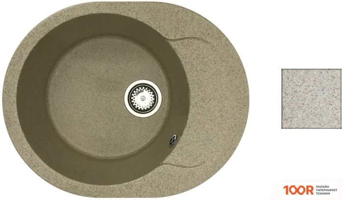 Кухонная мойка БелЭворс LUX L (ТЕМНО-БЕЖЕВЫЙ, БЕЗ СИФОНА) (140732)