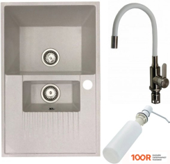 Кухонная мойка БелЭворс FORMA L + СМЕСИТЕЛЬ W74004-3 + ДОЗАТОР L405H (БЕЛЫЙ) (140691)
