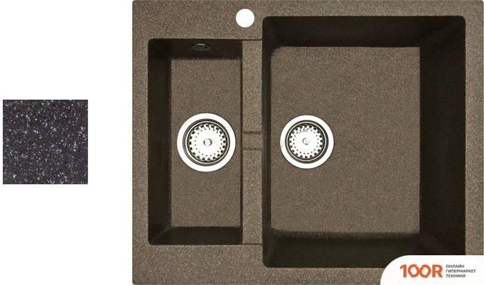 Кухонная мойка БелЭворс DUET R (ШОКОЛАД, БЕЗ СИФОНА) (140631)