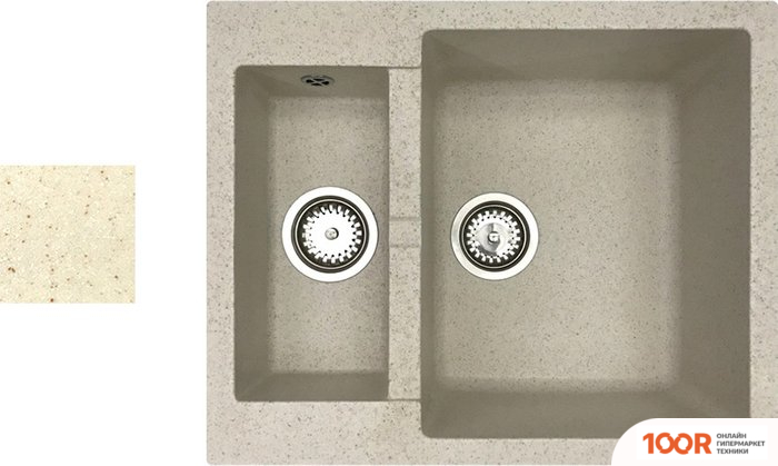 Кухонная мойка БелЭворс DUET R (БЕЖЕВЫЙ, БЕЗ СИФОНА) (140626)