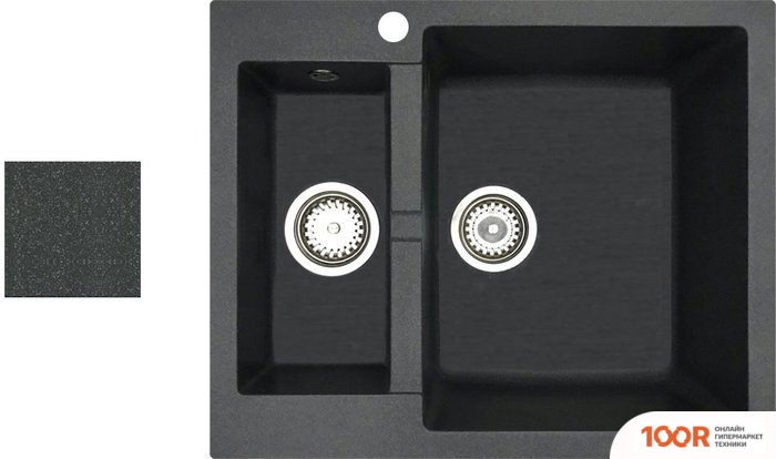 Кухонная мойка БелЭворс DUET R (АНТРАЦИТ, БЕЗ СИФОНА) (140625)