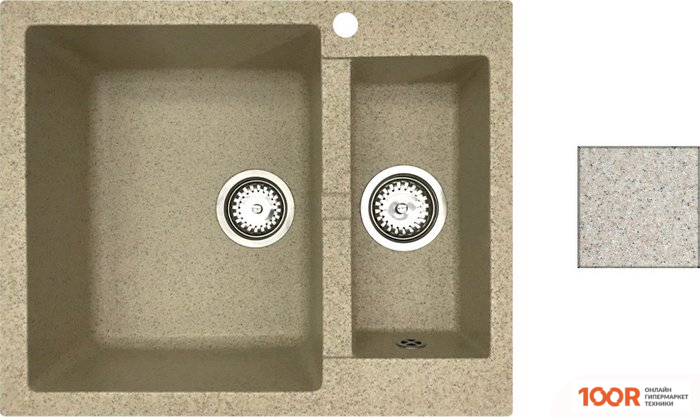 Кухонная мойка БелЭворс DUET L (ТЕМНО-БЕЖЕВЫЙ, БЕЗ СИФОНА) (140623)