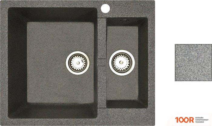 Кухонная мойка БелЭворс DUET L (СЕРЫЙ, БЕЗ СИФОНА) (140622)