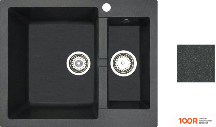 Кухонная мойка БелЭворс DUET L (АНТРАЦИТ, БЕЗ СИФОНА) (140620)