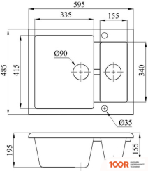 Кухонная мойка БелЭворс DUET (АНТРАЦИТ) (140610)