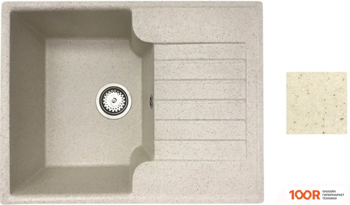 Кухонная мойка БелЭворс COMPACT L (БЕЖЕВЫЙ, БЕЗ СИФОНА) (140577)