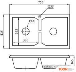 Кухонная мойка БелЭворс BRAVO DUO (ТЕМНО-БЕЖЕВЫЙ, БЕЗ СИФОНА) (140540)