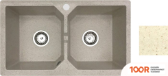 Кухонная мойка БелЭворс BRAVO DUO (БЕЖЕВЫЙ, БЕЗ СИФОНА) (140538)