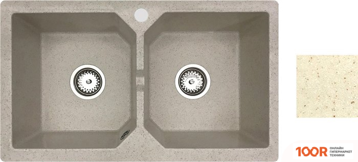 Кухонная мойка БелЭворс BRAVO DUO (БЕЖЕВЫЙ, БЕЗ СИФОНА) (140538)