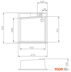 Кухонная мойка Акватон ПАРМА (ГРАФИТ) (140528)