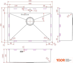 Кухонная мойка ZorG ZRN 5065 PREMIUM PVD GUNBLACK (140386)