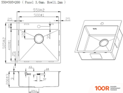 Кухонная мойка ZorG ZRN 5055 NANO 3 ММ (140362)
