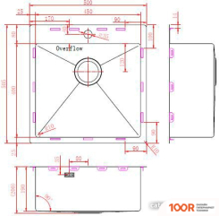 Кухонная мойка ZorG ZRN 5050 PREMIUM PVD GUNBLACK (140359)