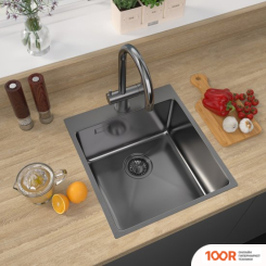 Кухонная мойка ZorG ZRN 5045 PREMIUM PVD GUNBLACK (140357)