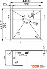 Кухонная мойка ZorG ZL R-440440 GRAFIT (140288)