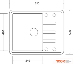 Кухонная мойка ZorG TORINO 62 (ЧЕРНЫЙ ОНИКС) (140277)
