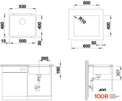 Кухонная мойка ZorG SUBLINE 50 (ЧЕРНЫЙ ОНИКС) (140249)