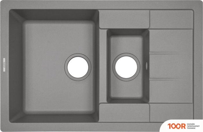 Кухонная мойка ZorG LUKA 78-2 (СЕРЫЙ БЕТОН) (140180)