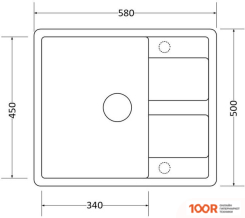 Кухонная мойка ZorG APOLLO 58 (ЧЕРНЫЙ ОНИКС) (140111)