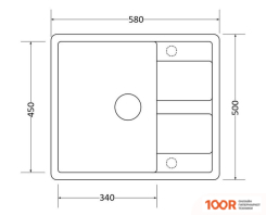 Кухонная мойка ZorG APOLLO 58 (СЕРЫЙ ЖЕМЧУГ) (140108)