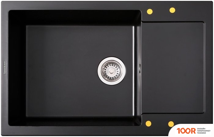 Кухонная мойка Zigmund & Shtain RECHTECK 780.490 (ЧЕРНЫЙ БАЗАЛЬТ) (140088)