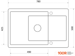 Кухонная мойка Zigmund & Shtain RECHTECK 780.490 (ТОПЛЕНОЕ МОЛОКО) (140087)