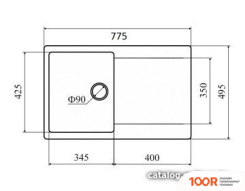 Кухонная мойка Zigmund & Shtain RECHTECK 775 (ИНДИЙСКАЯ ВАНИЛЬ) (140052)