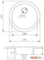 Кухонная мойка Zigmund & Shtain KREIS 480 (ТОПЛЕНОЕ МОЛОКО) (139970)