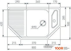 Кухонная мойка Zigmund & Shtain ECKIG 800 (КАМЕННАЯ СОЛЬ) (139932)