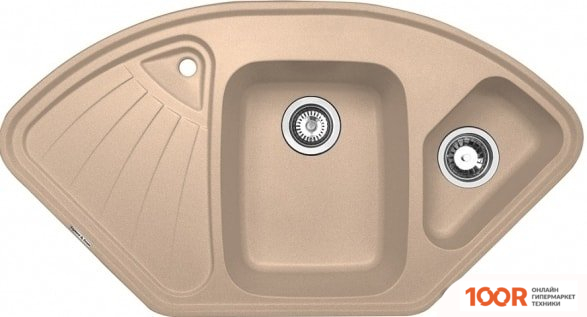 Кухонная мойка Zigmund & Shtain ECKIG 1000.2 (ТОПЛЕНОЕ МОЛОКО) (139929)