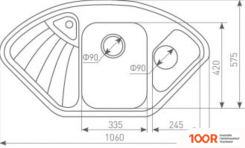 Кухонная мойка Zigmund & Shtain ECKIG 1000.2 (ТОПЛЕНОЕ МОЛОКО) (139929)