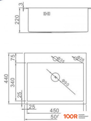 Кухонная мойка Wisent W35044В+W02+WW405B (139655)