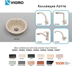 Кухонная мойка Vigro VIGRONIT VG105 (ЛАТТЕ) (139285)