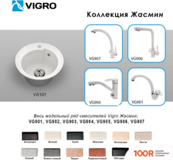 Кухонная мойка Vigro VIGRONIT VG101 (ЖАСМИН) (139236)