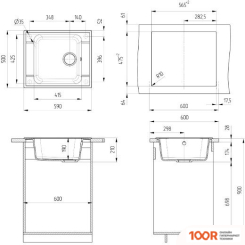 Кухонная мойка Ulgran U-604 (344 УЛЬТРА-ЧЕРНЫЙ) (139183)