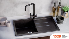 Кухонная мойка Ulgran U-507 (УЛЬТРА-ЧЕРНЫЙ) (139166)