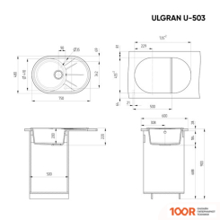 Кухонная мойка Ulgran U-503 (УЛЬТРА-БЕЛЫЙ) (139144)