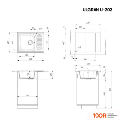 Кухонная мойка Ulgran U-202 (УЛЬТРА-ЧЕРНЫЙ) (139093)